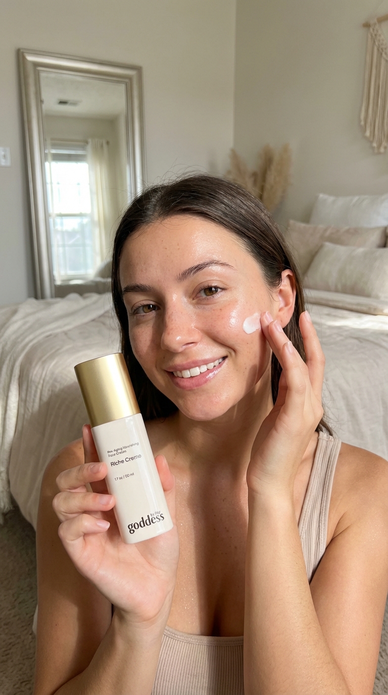 Customer applying Riche Crème